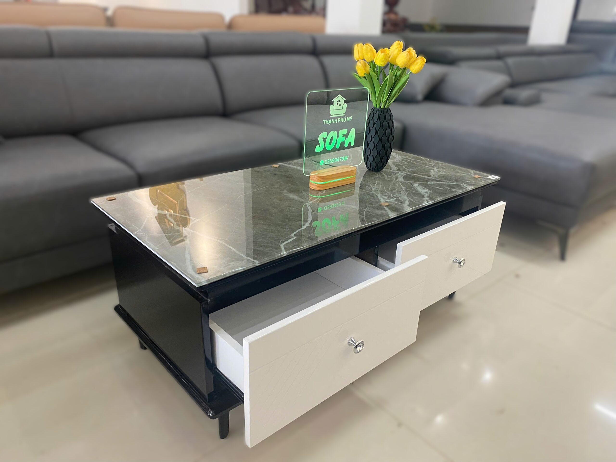 Bàn trà - Bàn sofa mặt kính mã B0308