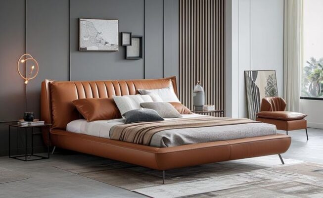 Giường bọc da ít bị bám bụi, dễ dàng lau chùi bằng khăn ẩm, giúp tiết kiệm thời gian và công sức vệ sinh