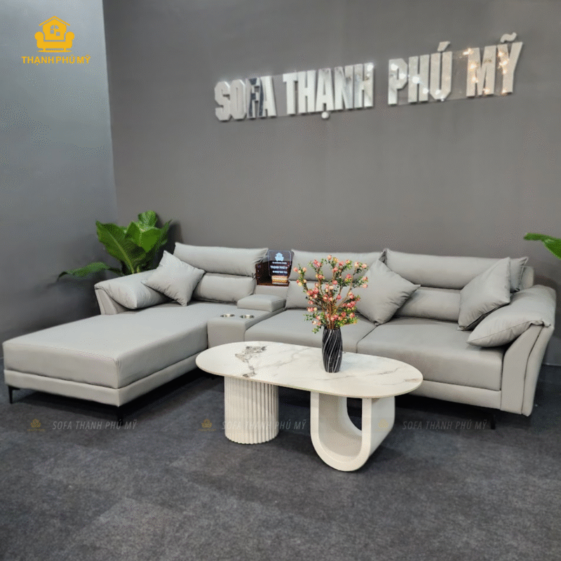 Sofa góc chữ L màu xám - Tâm điểm của mọi không gian sống hiện đại và sang trọng.