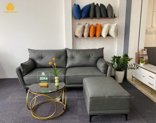 Sofa Văng 2 Chỗ Ngồi Màu Xám Gối Tựa Êm Bồng Bềnh | Sofa Thạnh Phú Mỹ | Sofa Buôn Ma Thuột | Sofa Đức Trọng | Sofa Đơn Dương