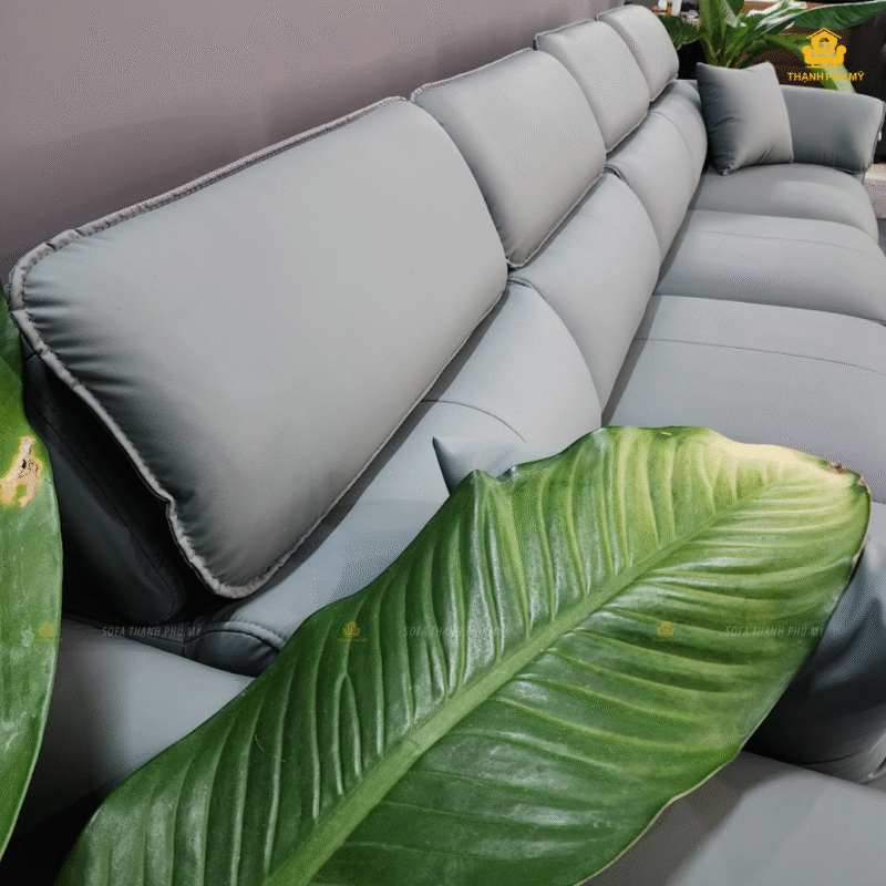 Hình ảnh khi đã dựng hết đầu bật lên và phần tựa được làm phồng nhẹ giúp tựa lưng được êm hơn