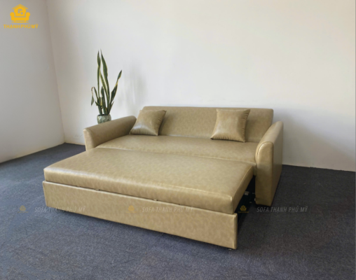 Mẫu ghế sofa giường đẹp với tone màu be loang cực xinh này, đây là tone màu dành cho chủ nhà thích sự nổi bật, trẻ trung.
