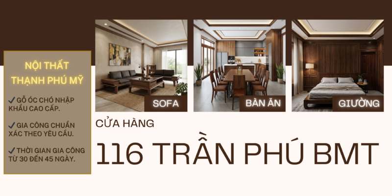 Khách hàng tham khảo trực tiếp tại cửa hàng Nội Thất Thạnh Phú Mỹ tại số 116 Trần Phú, Buôn Ma Thuột. Ngoài những mẫu sản phẩm có sẵn, chúng tôi có nhận gia công theo yêu cầu. Liên hệ Hotline: 0359347947 để nhận báo giá chi tiết và tư vấn thiết kế riêng cho ngôi nhà của bạn nhé~