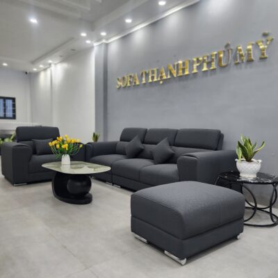 Sofa Văng Màu Đen Da Microfiber Phong Cách Hiện Đại Tại BMT