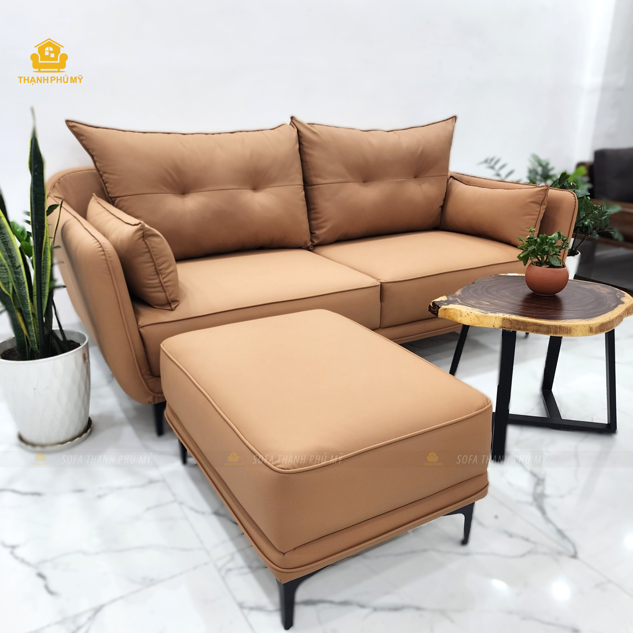 Sofa Văng Hiện Đại Màu Cam Đất 2m2x1m Tại BMT - Ảnh 2