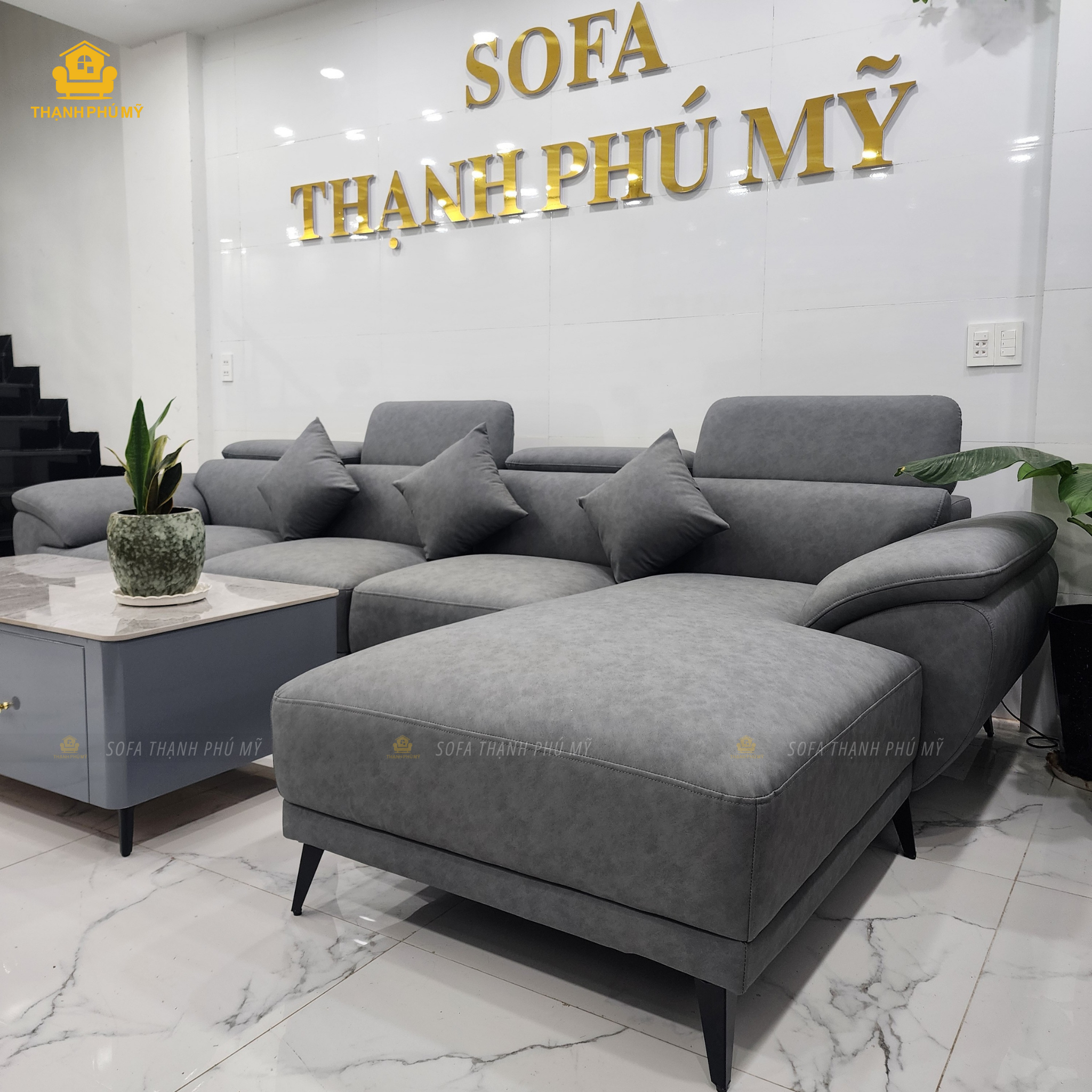 Sofa BMT - Sofa Góc L 3m2x1m8 da CN Hàn Tựa Nâng Hạ - Ảnh 2