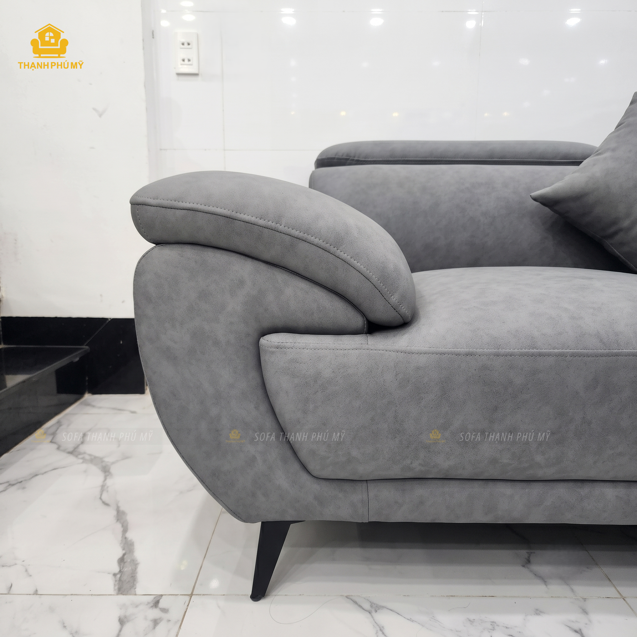 Sofa BMT - Sofa Góc L 3m2x1m8 da CN Hàn Tựa Nâng Hạ - Ảnh 4