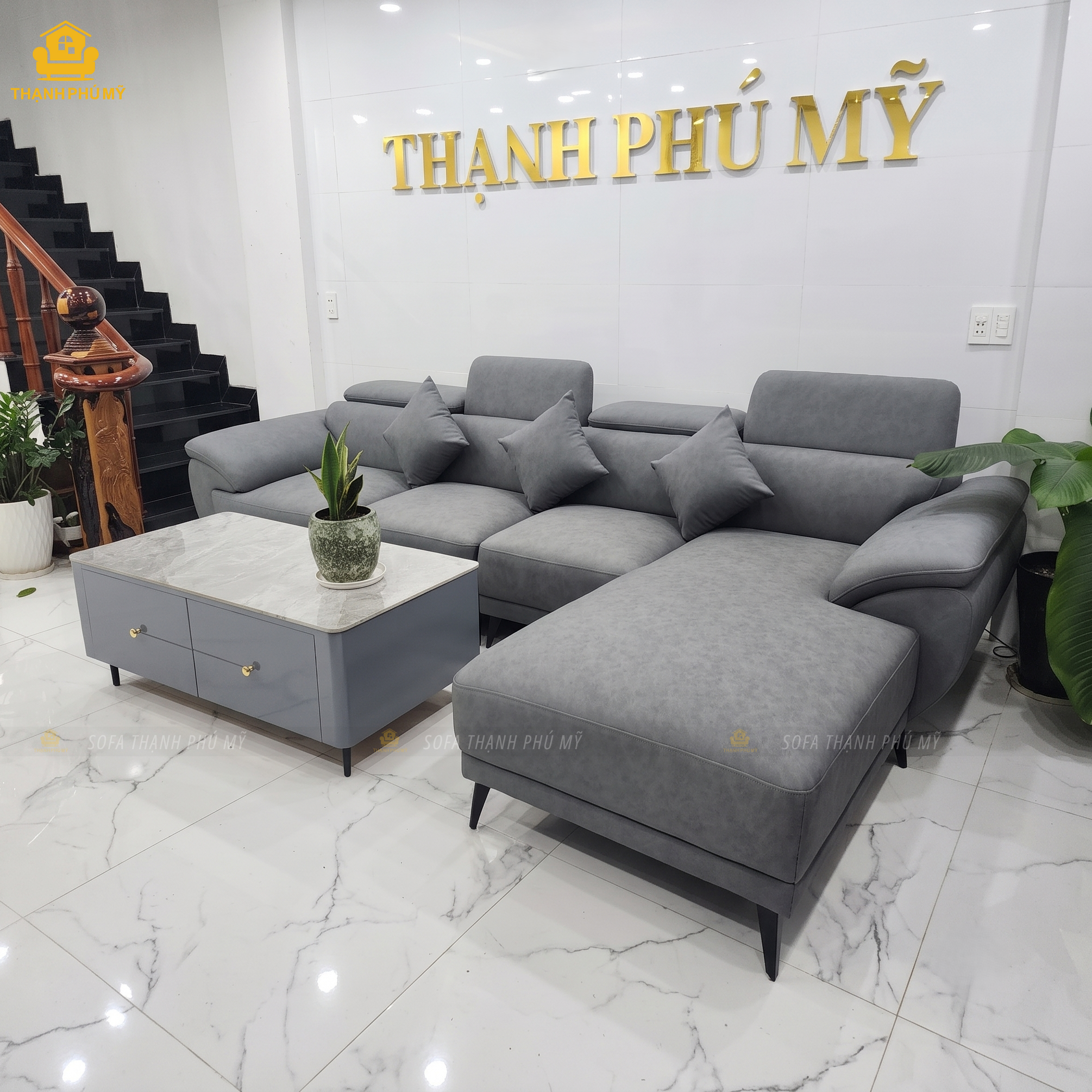 Sofa BMT - Sofa Góc L 3m2x1m8 da CN Hàn Tựa Nâng Hạ - Ảnh 5