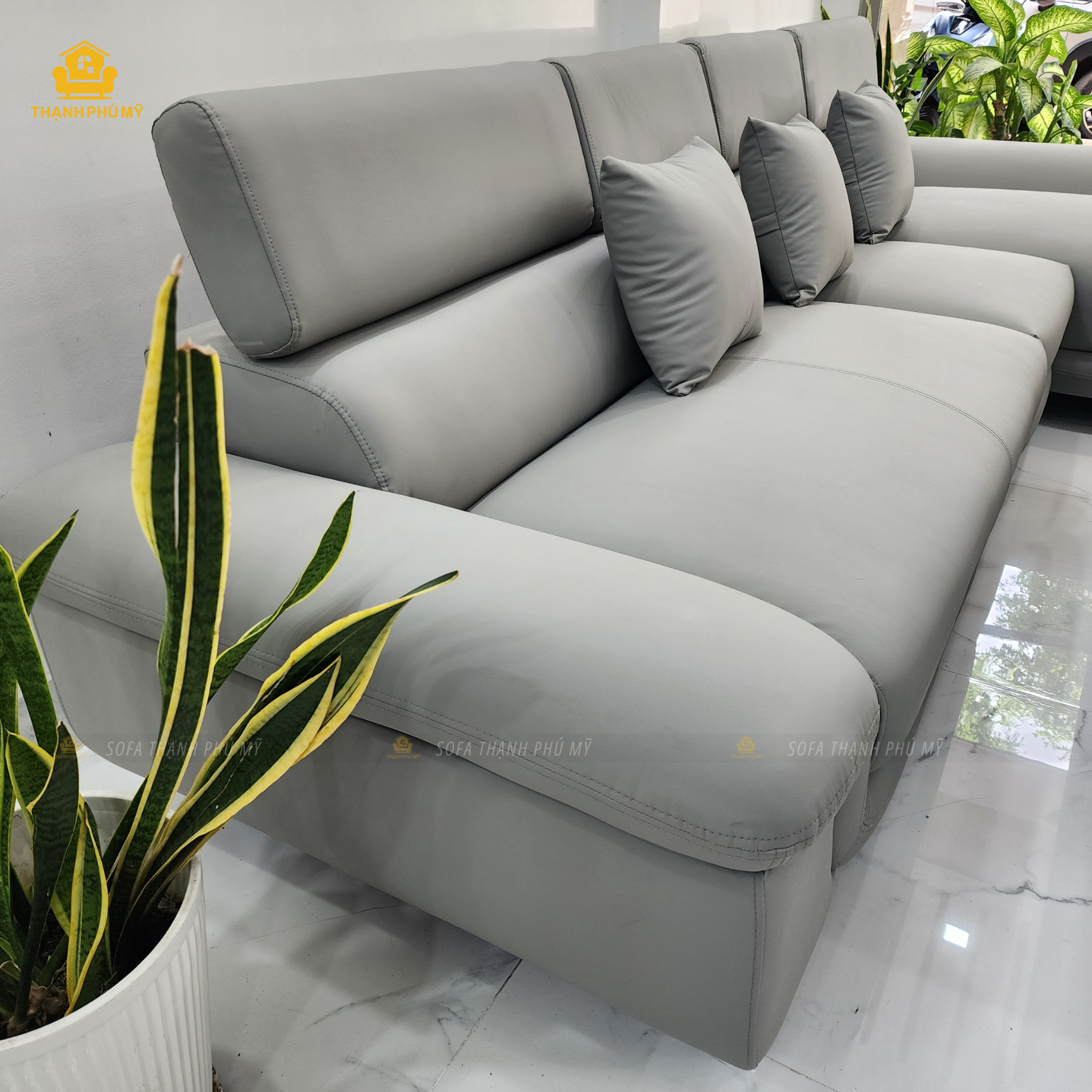 Sofa BMT - Sofa Góc L 3m2x1m8 da CN Hàn - Ảnh 3