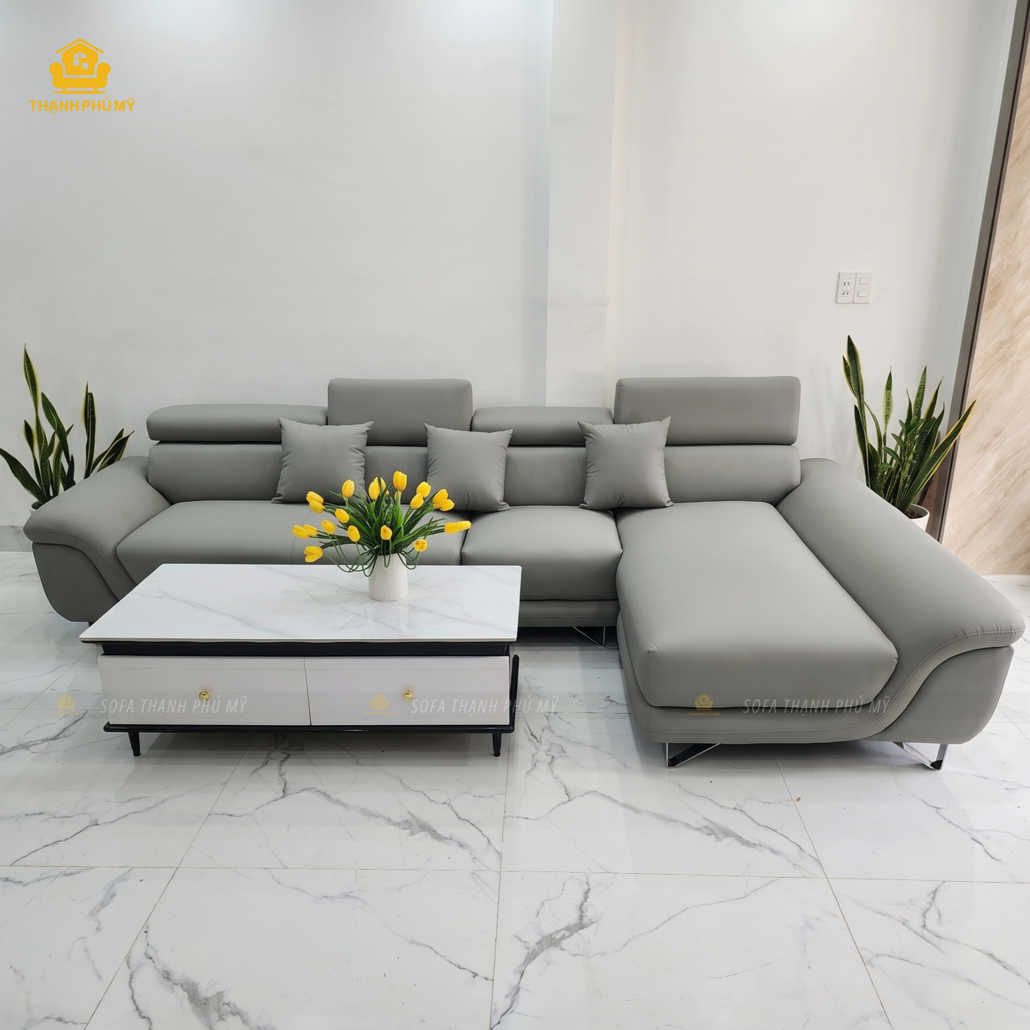 Sofa BMT - Sofa Góc L 3m2x1m8 da CN Hàn - Ảnh 6