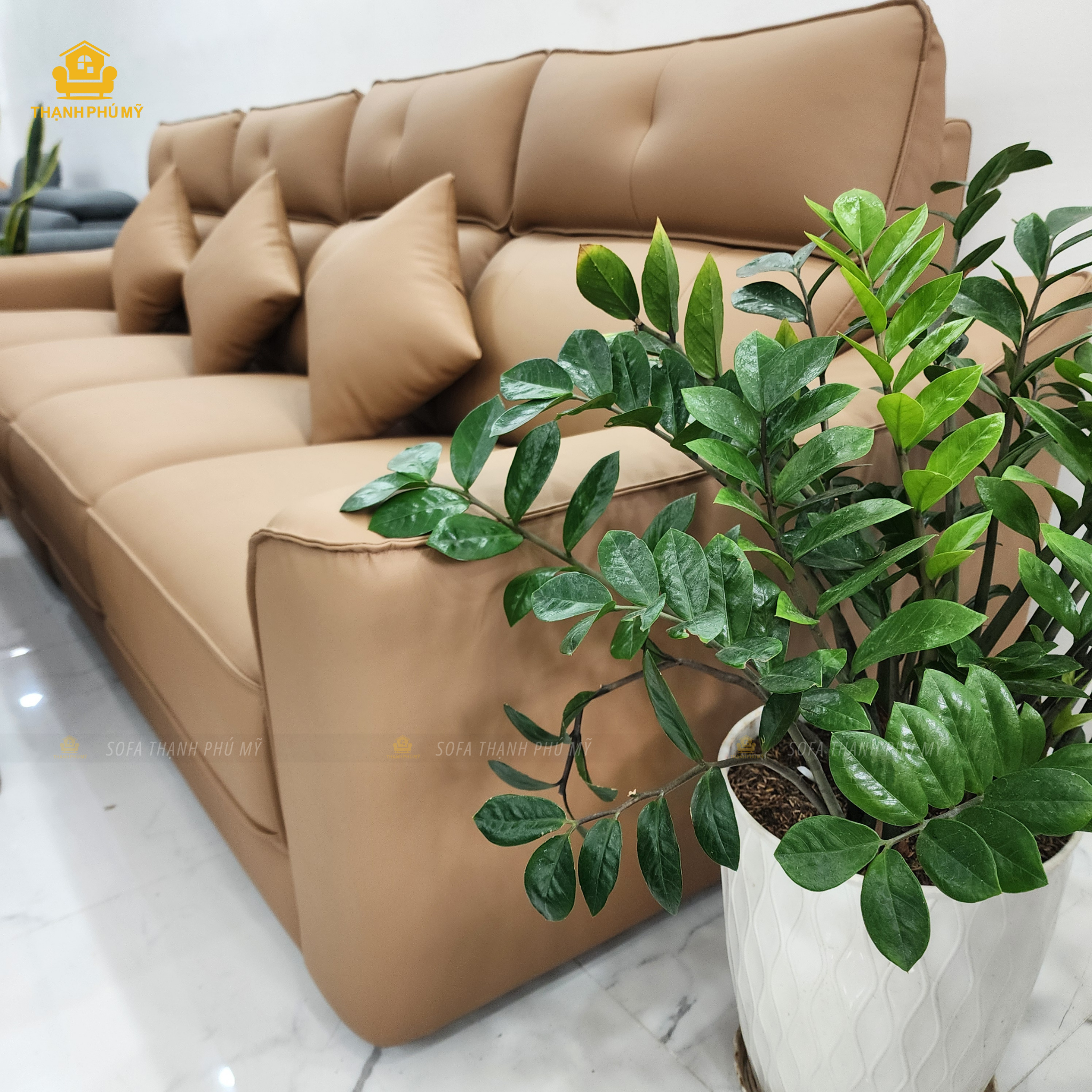 Mua Sofa BMT: Sofa Góc 3m2 x 1m8 Da Microfiber Tựa Phao Êm - Ảnh 5