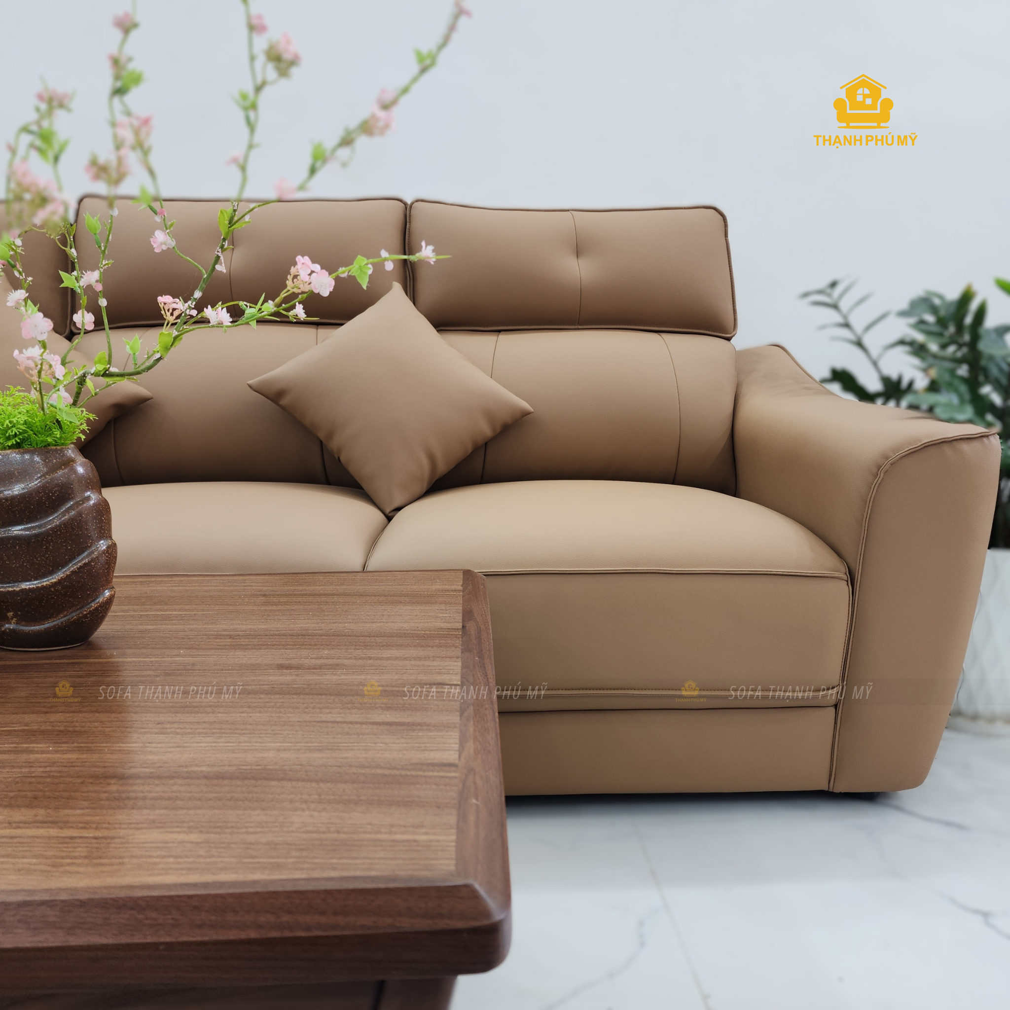 Mua Sofa BMT: Sofa Góc 3m2 x 1m8 Da Microfiber Tựa Phao Êm - Ảnh 4