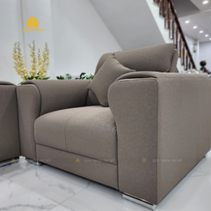Cận cảnh ghế sofa đơn kích thước 1m2 với thiết kế tựa đầu nâng hạ cơ học 3 nấc bọc 2 lớp đệm êm ái, thi công bởi Nội Thất Thạnh Phú Mỹ Buôn Ma Thuột.