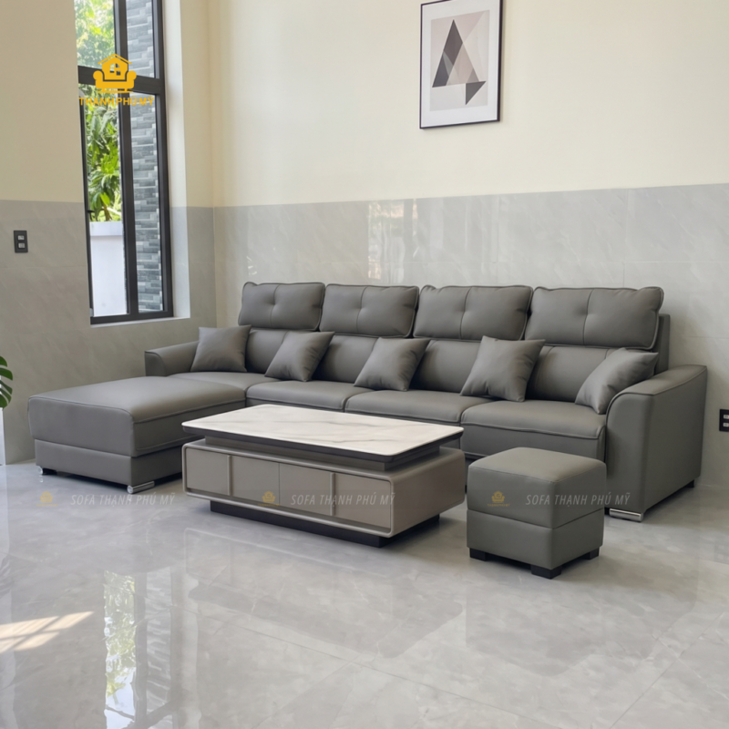 Sofa da Microfiber mẫu Tựa phao êm