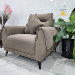 Ghế đơn dài 1m15 màu xám nâu vân bắt sáng da microfiber
