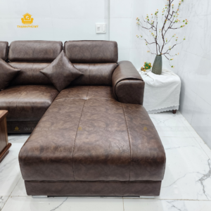 cận cảnh góc chụp phần góc nghỉ của bộ sofa góc Buôn Ma Thuột