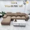Toàn cảnh góc chụp chính diện của bộ sofa góc chữ L 3m2 x 1m8 của Sofa Thạnh Phú Mỹ