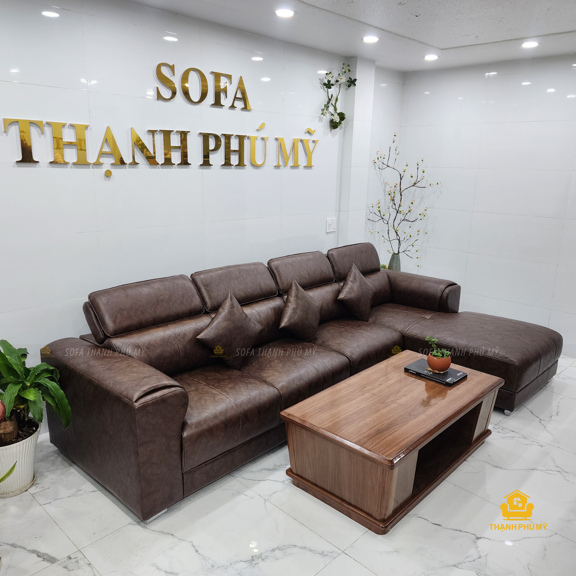 góc nghiêng chụp bộ sofa da microfiber 3m2 x 1m8 mẫu sofa góc L bmt