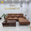 Sofa góc L TPM 088 2m8 x 1m8 bọc Microfiber màu nâu tại Thạnh Phú Mỹ.