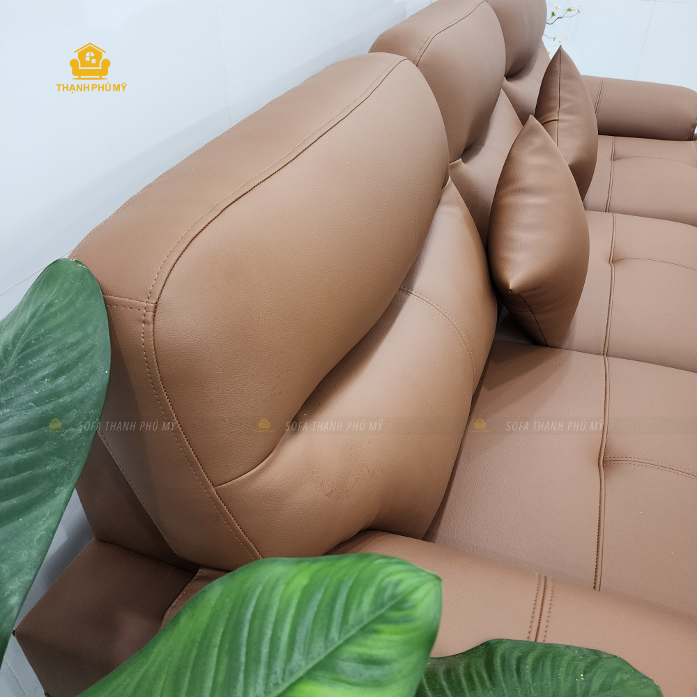 Hệ tựa phao dày của sofa góc L TPM 088 bọc Microfiber.